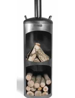 Cook King Chauffage D’Extérieur | - Cheminée d'extérieur cylindrique en acier faro 40x40x132 cm