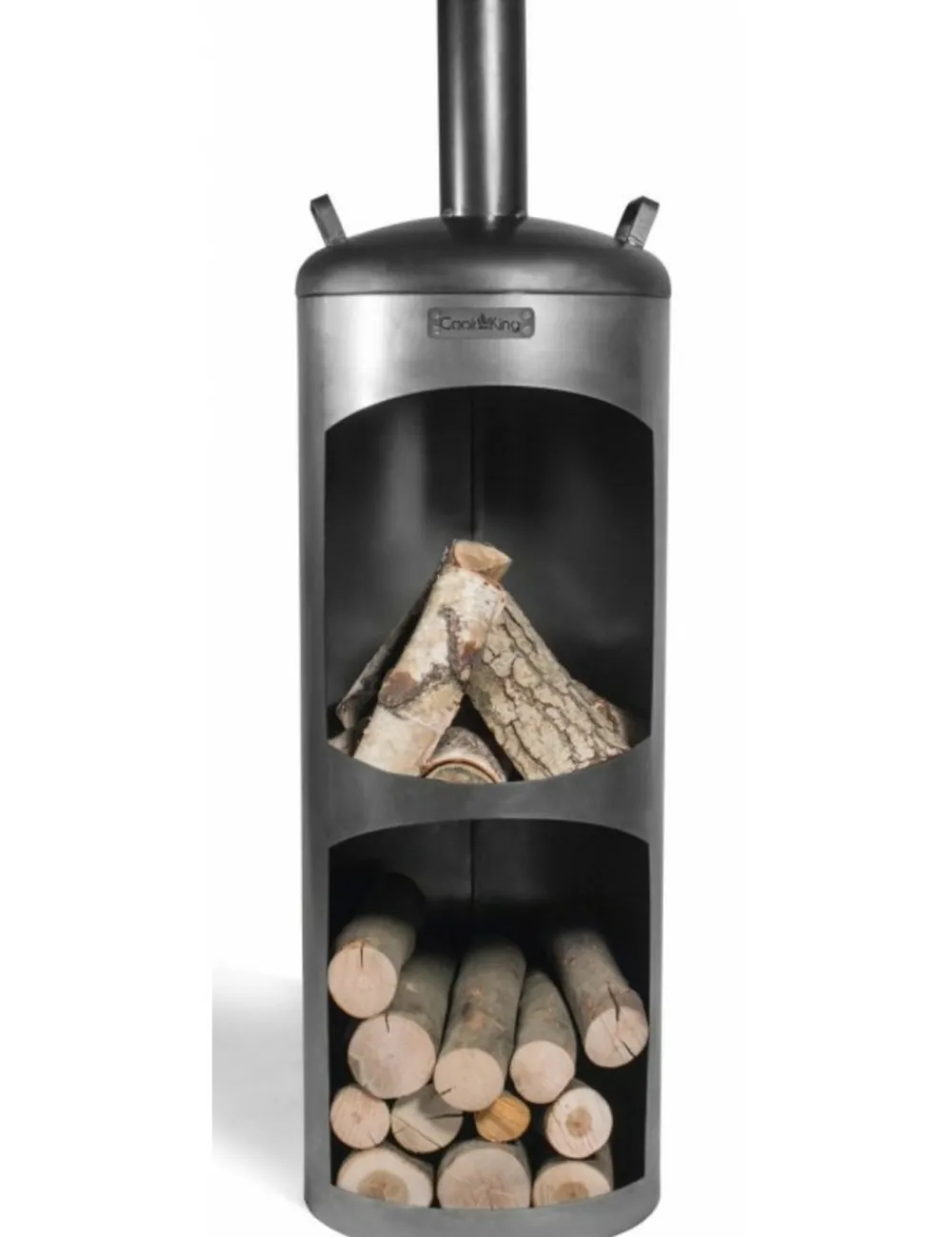 Cook King Chauffage D’Extérieur | - Cheminée d'extérieur cylindrique en acier faro 40x40x132 cm