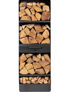 Cook King - Grand porte bûches vento en acier noir h.120cm Discount