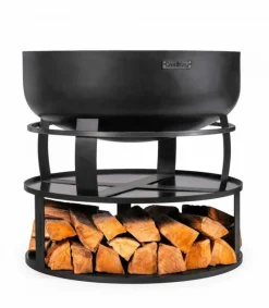 Cookking Barbecues Et Planchas | - Plateforme pour braséro avec support de bûches, acier naturel 62cm de diamètre, , 111040