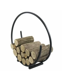 Cook - Range-bûches rond spiral en acier noir ø 80 cm New
