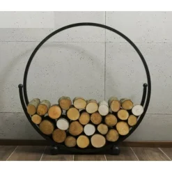 Cook - Range-bûches rond spiral en acier noir ø 80 cm New