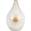 Cote Table - Vase fer soleil blanc nacre 25x43cm Discount