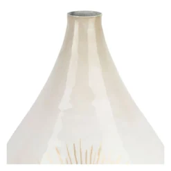 Cote Table - Vase fer soleil blanc nacre 25x43cm Discount