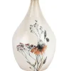 Cote Table Vases Et Coupes | - Vase floral blanc nacré fer 25x42cm
