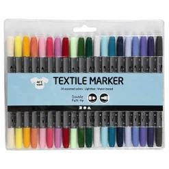 Creotime - 20 feutres textile à double pointe - couleurs douces Sale