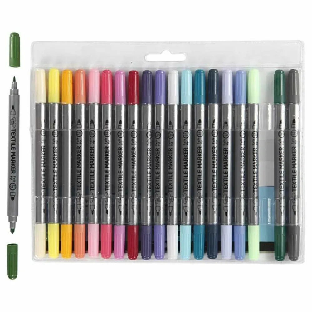 Creotime - 20 feutres textile à double pointe - couleurs douces Sale