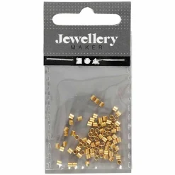 Creotime - 80 perles dorées en tube à écraser ø 2 mm Hot