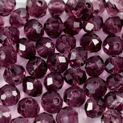 Creotime Bijoux Et Perles | - 45 perles à facettes rondes ø 4 mm - violet
