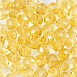 Creotime - 45 perles à facettes rondes ø 4 mm - jaune Discount