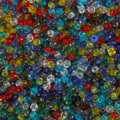 Creotime - Perles rocaille multicolores transparent ø 4 mm - 130 g New