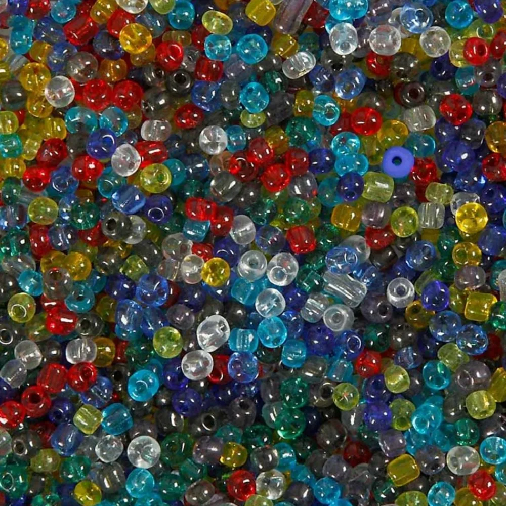 Creotime - Perles rocaille multicolores transparent ø 4 mm - 130 g New
