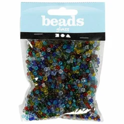 Creotime - Perles rocaille multicolores transparent ø 4 mm - 130 g New