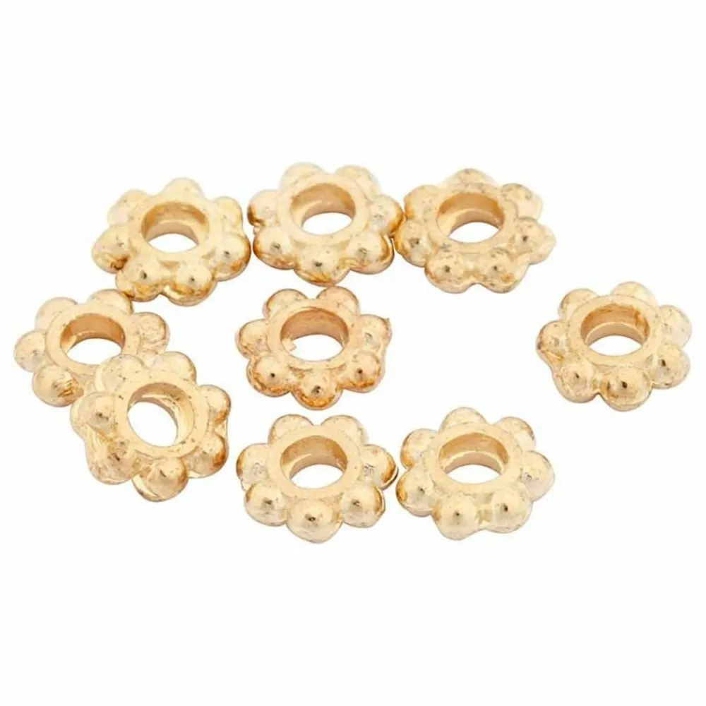 Creotime - 100 perles rondes fleurs ø 6 mm - doré Clearance