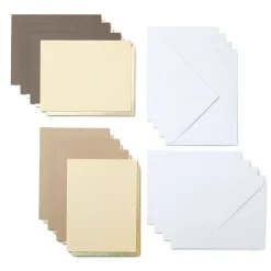 Cricut - 8 cartes adhésives et enveloppes café / chocolat -