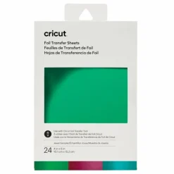 Cricut - 24 feuilles de transfert foil bleu, vert, violet, blanc 15,2 x 10,1 cm Sale
