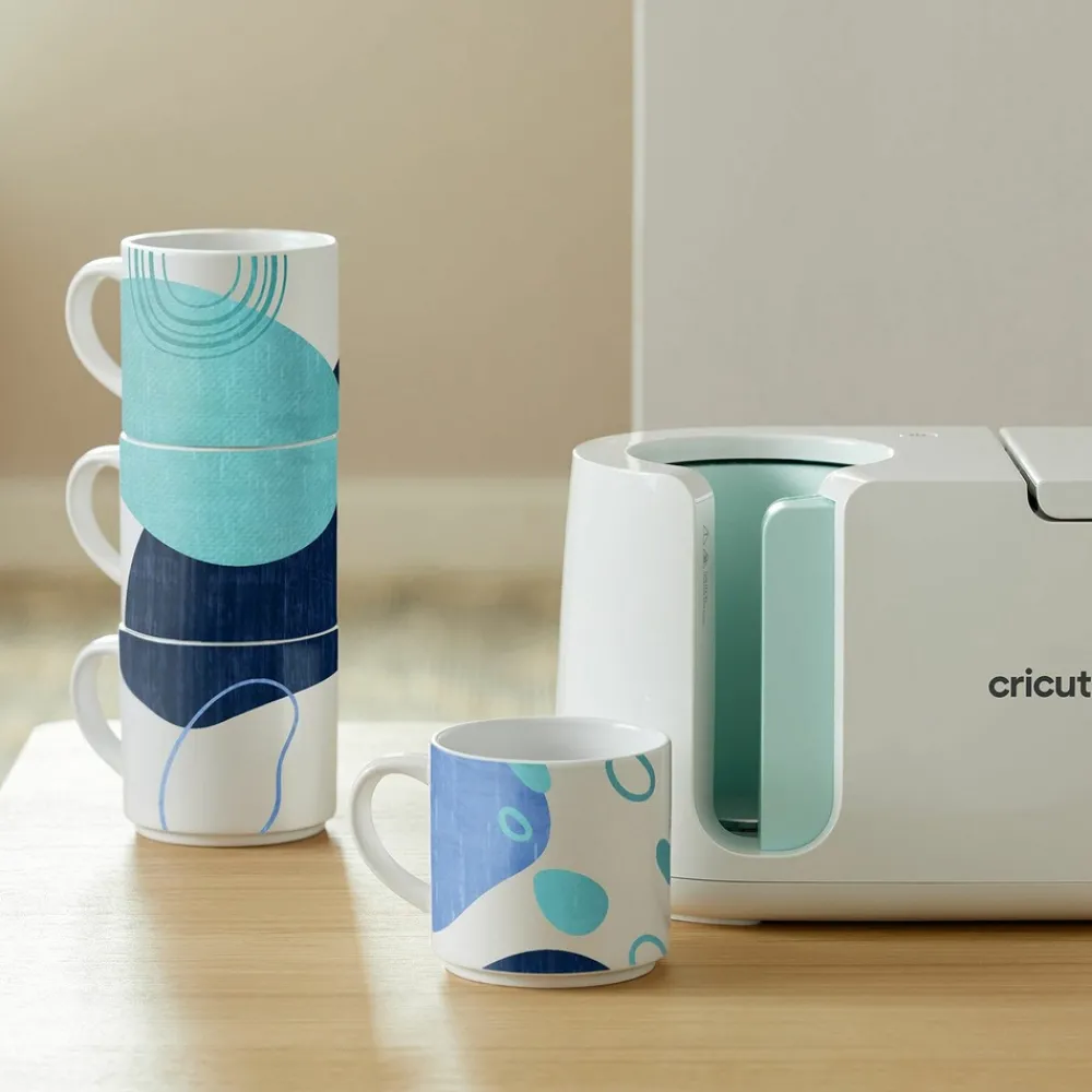 Cricut - 4 feuilles de transfert pour mug press - noir + bleu Outlet