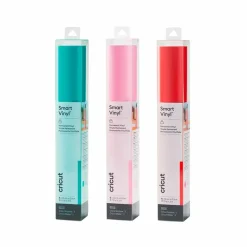 Cricut - 3 vinyles permanents 91 x 33 cm - aqua, rouge, rose clair New