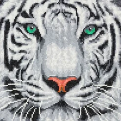 Crystal Art - Tableau broderie diamant - tigre des neiges 30 x 30 cm Hot
