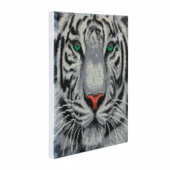 Crystal Art - Tableau broderie diamant - tigre des neiges 30 x 30 cm Hot