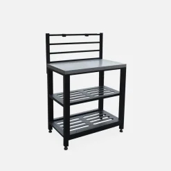 NA Cuisine extérieure en acier l80cm avec 2 étagères de rangement Discount