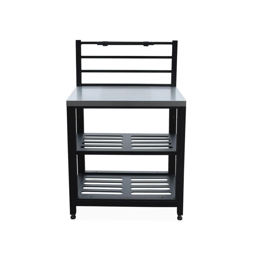 NA Cuisine extérieure en acier l80cm avec 2 étagères de rangement Discount
