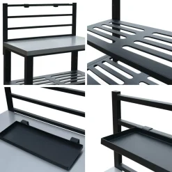 NA Cuisine extérieure en acier l80cm avec 2 étagères de rangement Discount