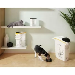 Curver Gamelles Et Autres Accessoires | - Conteneur a croquettes pour chat 4 kg - 10l - le diner et servi