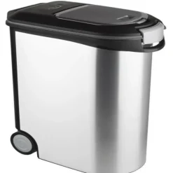 Curver Gamelles Et Autres Accessoires | - Conteneur a croquettes pour chien 12 kg - 35l - aspect métal