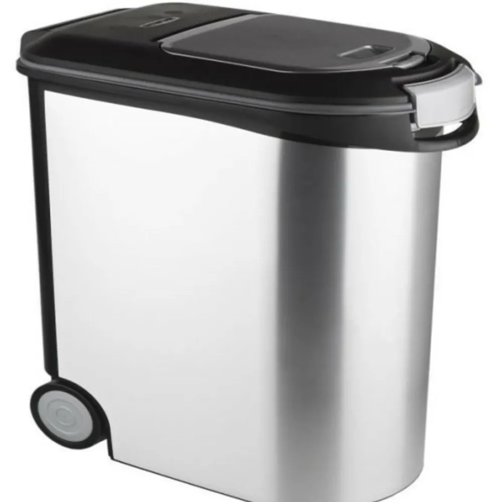 Curver Gamelles Et Autres Accessoires | - Conteneur a croquettes pour chien 12 kg - 35l - aspect métal