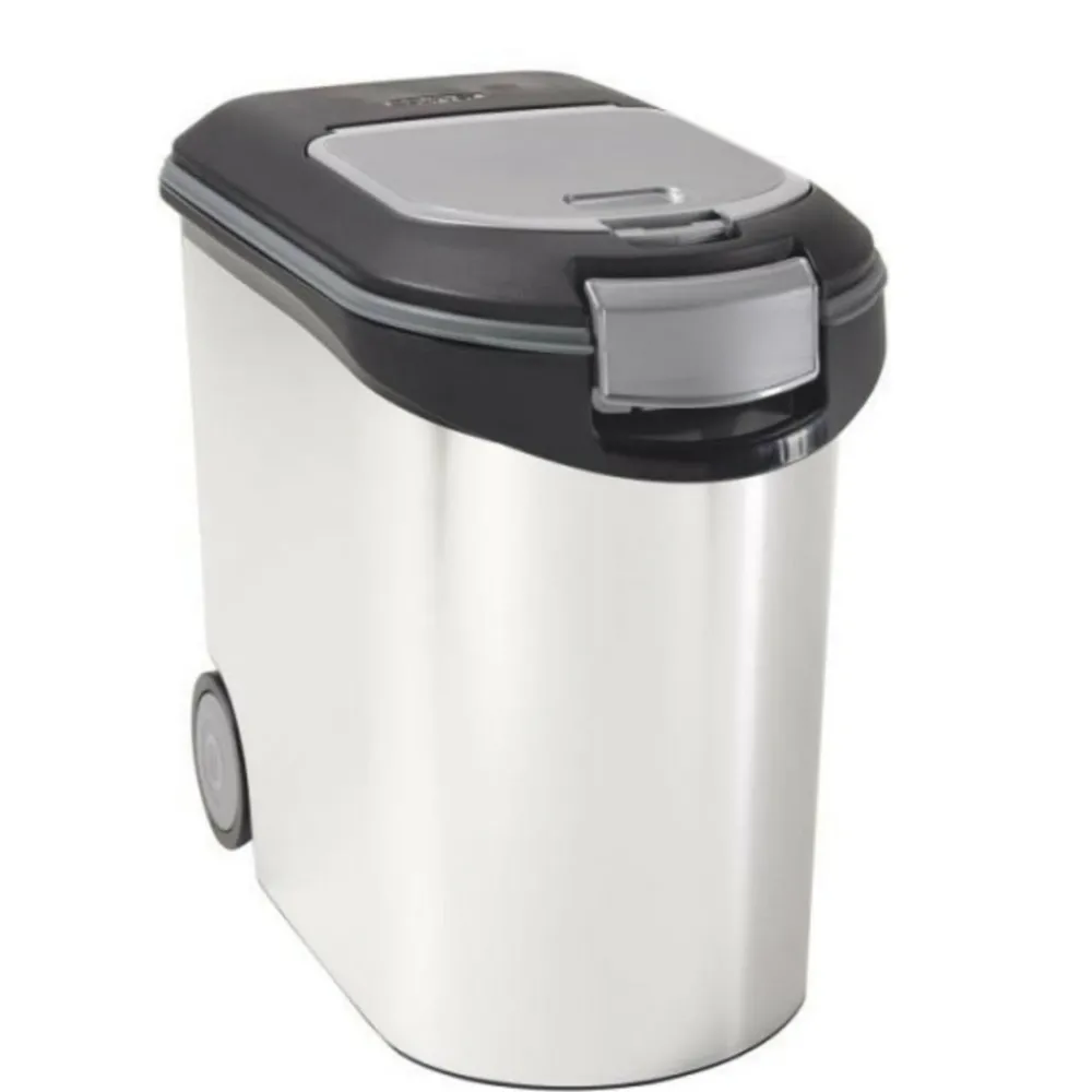 Curver Gamelles Et Autres Accessoires | - Conteneur a croquettes pour chien 12 kg - 35l - aspect métal