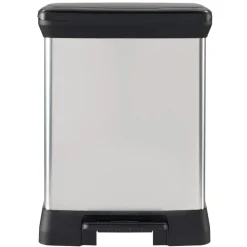 Curver Cache-Pots Et Bacs D'Intérieur | - Poubelle duo à pédale deco 10l+18l argenté