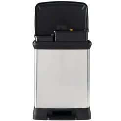 Curver Cache-Pots Et Bacs D'Intérieur | - Poubelle duo à pédale deco 10l+18l argenté