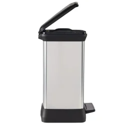 Curver Cache-Pots Et Bacs D'Intérieur | - Poubelle duo à pédale deco 10l+18l argenté
