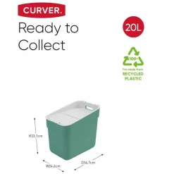 Curver - Poubelle ready to collect 20 l vert menthe Hot