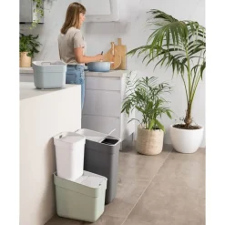 Curver Cache-Pots Et Bacs D'Intérieur | - Poubelle ready to collect 30 l gris foncé