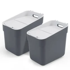 Curver Cache-Pots Et Bacs D'Intérieur | - Poubelle ready to collect 20 l gris foncé