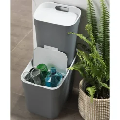 Curver Cache-Pots Et Bacs D'Intérieur | - Poubelle ready to collect 20 l gris foncé