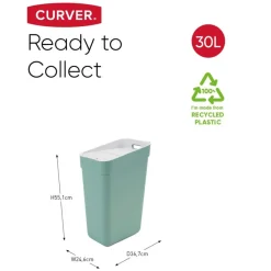 Curver - Poubelle ready to collect 30 l vert menthe Sale