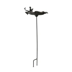 Décoration D'autrefois Oiseaux Du Jardin | DÉCORATION D'AUTREFOIS - Abreuvoir oiseau ange sur pied fonte fonte marron -