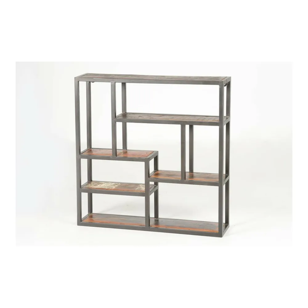 Décoration D'autrefois DÉCORATION D'AUTREFOIS - Etagère murale bois-métal marron - Sale