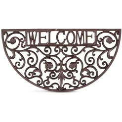 Décoration D'autrefois DÉCORATION D'AUTREFOIS - Paillasson demi lune fonte fonte marron -