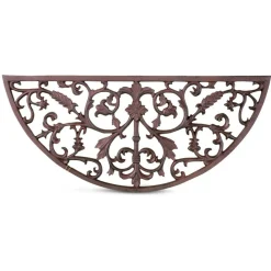Décoration D'autrefois Entretien De La Maison | DÉCORATION D'AUTREFOIS - Paillasson demi lune fonte fonte marron -