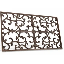 Décoration D'autrefois Entretien De La Maison | DÉCORATION D'AUTREFOIS - Paillasson rectangulaire fonte fonte marron -