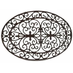 Décoration D'autrefois Objets De Décoration | DÉCORATION D'AUTREFOIS - Paillasson ovale fonte fonte marron -