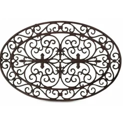 Décoration D'autrefois Objets De Décoration | DÉCORATION D'AUTREFOIS - Paillasson ovale fonte fonte marron -