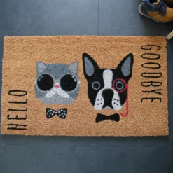 Décoweb Entretien De La Maison | DÉCOWEB - Paillasson coco 45 x 75 cm - chat et chien