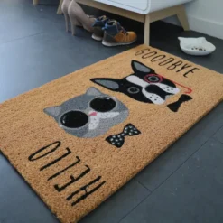 Décoweb Entretien De La Maison | DÉCOWEB - Paillasson coco 45 x 75 cm - chat et chien