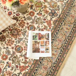 Décoweb Objets De Décoration | DÉCOWEB - Tapis traditionnel floral - mamie in love - corail doux - 240 x 340 cm