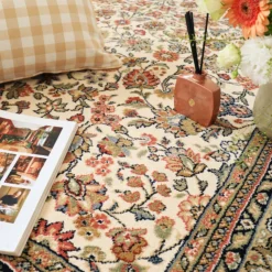 Décoweb Objets De Décoration | DÉCOWEB - Tapis traditionnel floral - mamie in love - corail doux - 240 x 340 cm